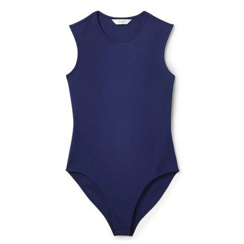 Hedge Brooks Bodysuit Women's Medium Blue Snapsuit One‎ Piece NWT